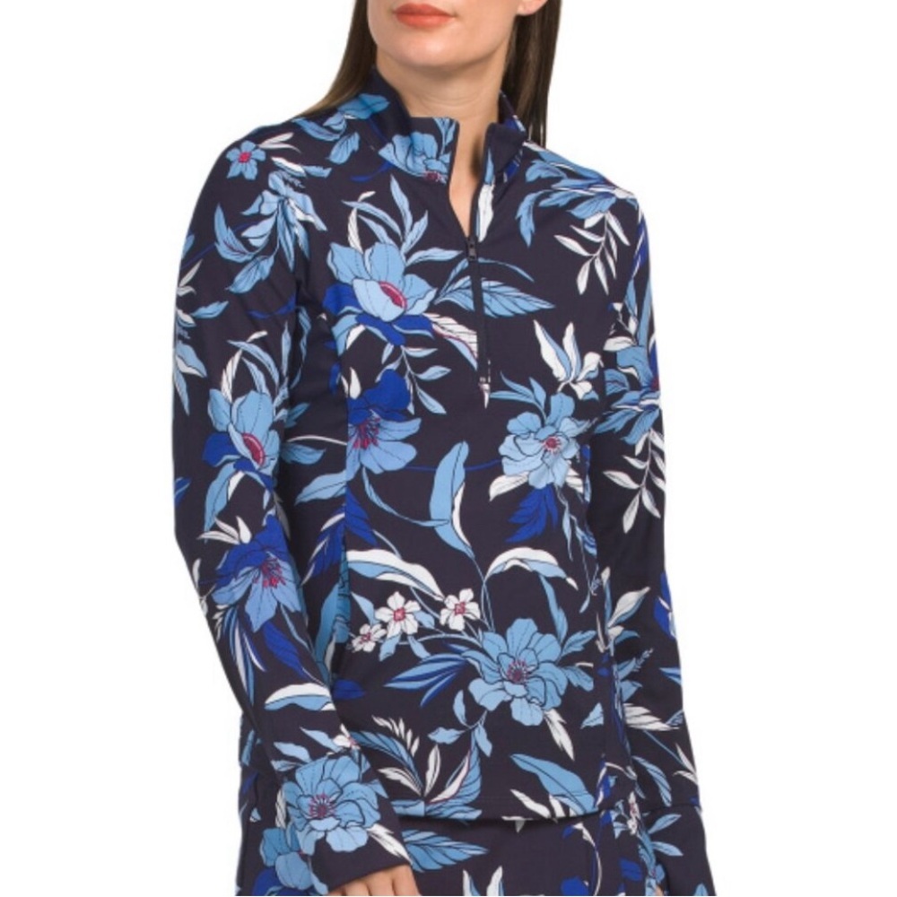NWT Tommy Bahama Womens Golf Active UPF 50 Long Sleeve Popover Top XS